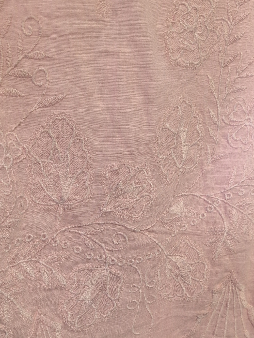 Faded Gardens Light Pink Embroidered Tie-Side Sleeveless Top EUC - Picture 4 of 6